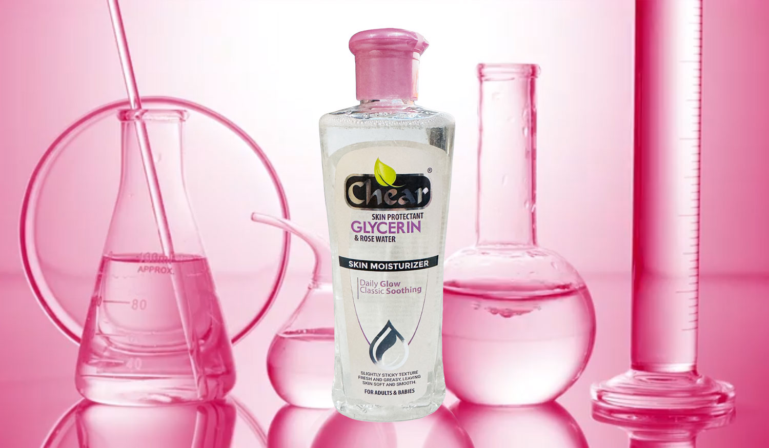 bottle of glycerin & rose water for skin moisturising chear