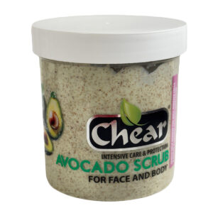 Chear Avocado Exfoliating face and body scrub jar