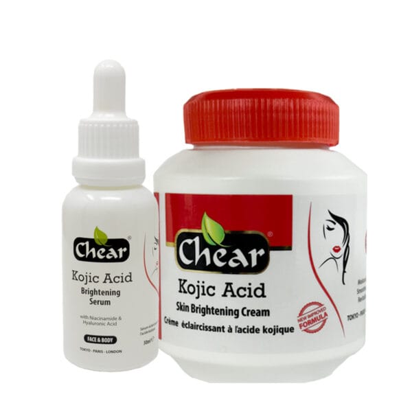 Kojic Acid Face & Body Brightening- Treat & Moisturise (Serum & Cream) (2items)
